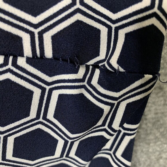 Connected Sleeveless Draped Faux Wrap Dress Women 8 Geometric Pattern B&W - Picture 7 of 12